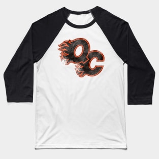 Defunct Quad City Flames Hockey Team Baseball T-Shirt
